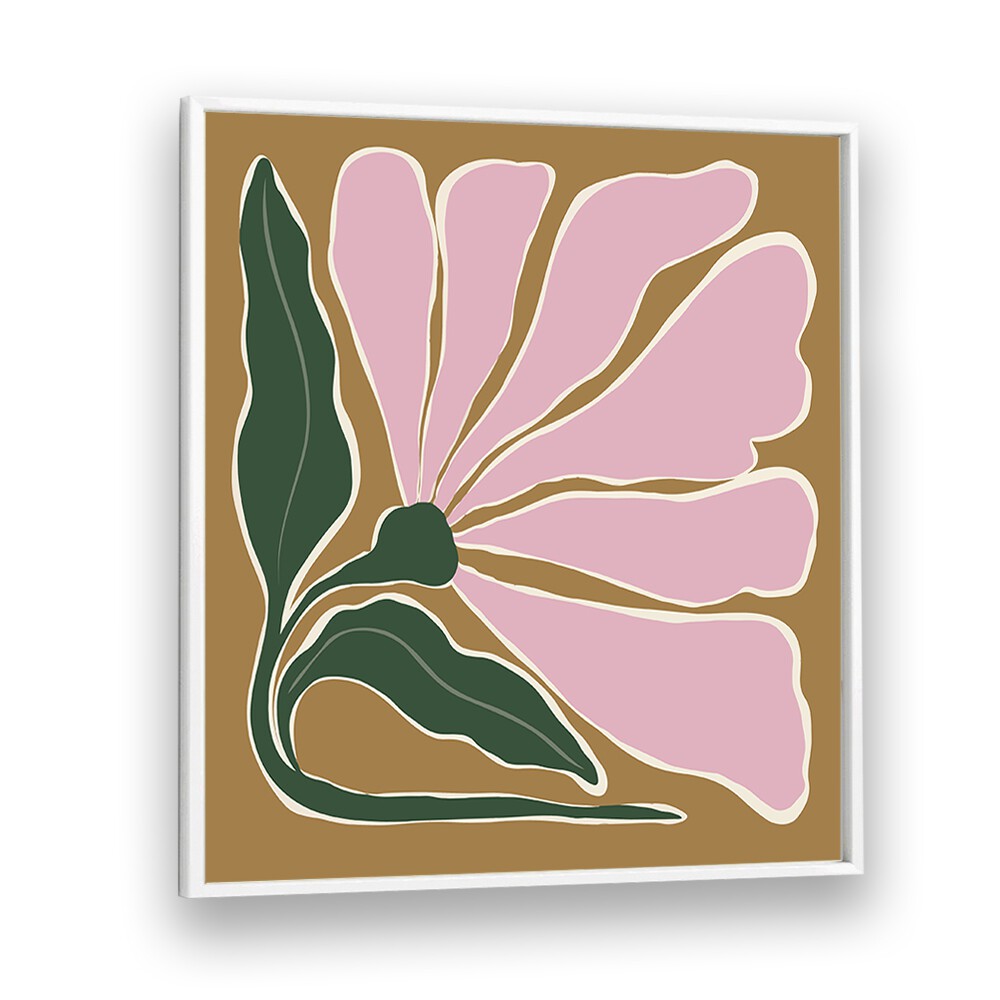 Big Blooming V, Botanical Art Paintings Artwork in White Plain Frame