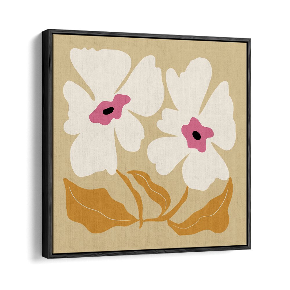 Big Blooming VII, Floral Art Paintings Artwork in Black Floater Frame