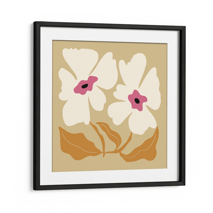 Big Blooming VII, Floral Art Paintings Artwork in Black Frame With Mount