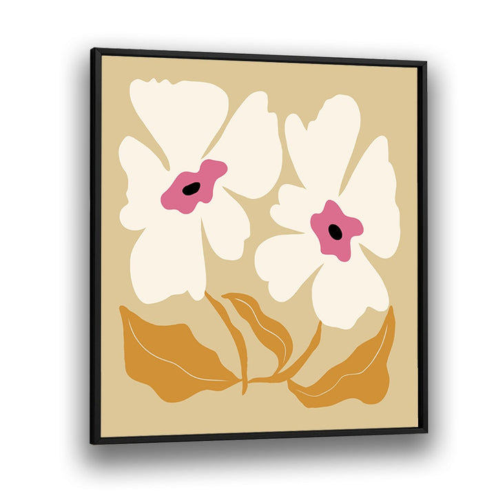 Big Blooming VII, Floral Art Paintings Artwork in Black Plain Frame