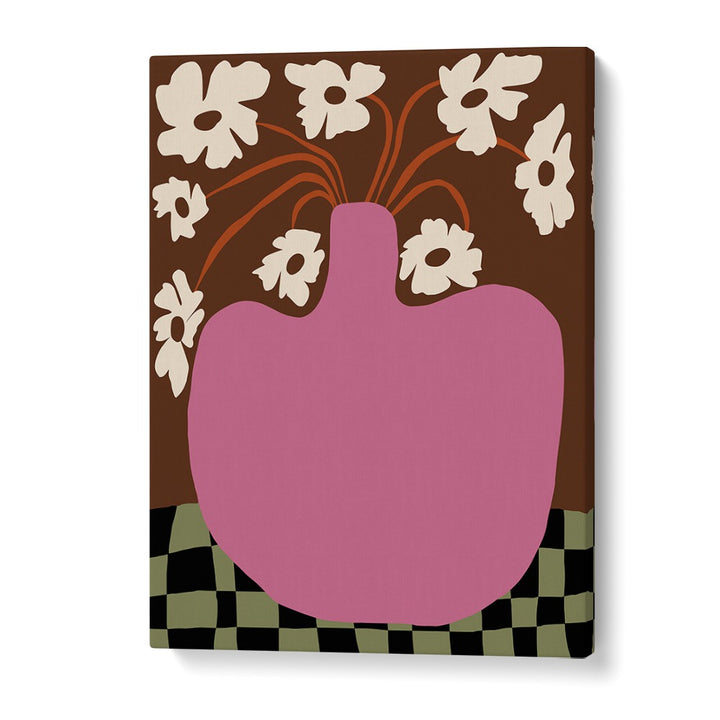 Big Pot With Flower, Botanical Art Paintings Artwork in Gallery Wrap