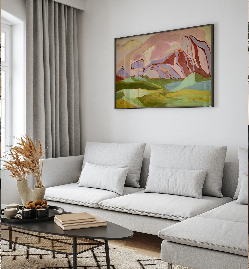 Vibrant BIG BEND NATIONAL PARK, LANDSCAPE PAINTINGS enhance this modern living space with natural beauty.