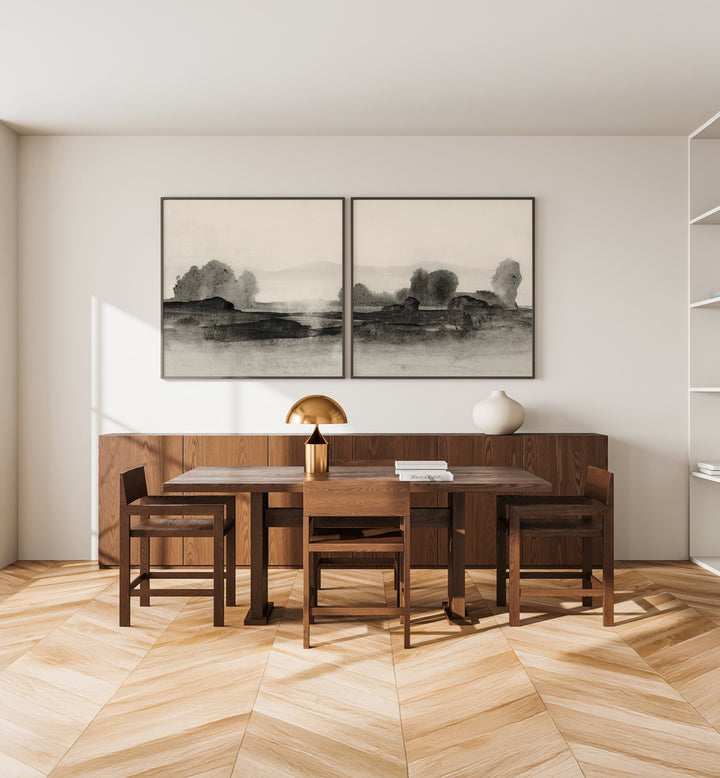 Stylish BLACK CLOUDS SET, SET OF 2 PAINTINGS adds drama and sophistication to your living space. Perfect for modern decor.