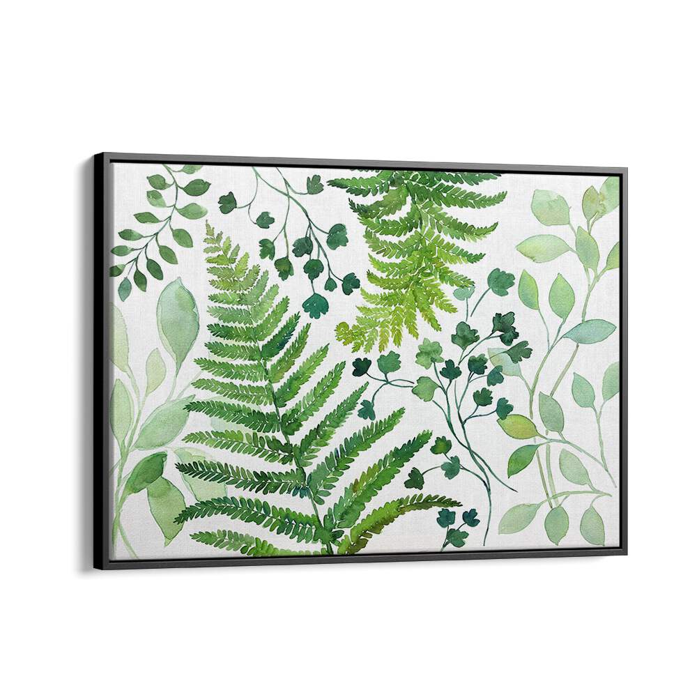 LUSH GREENERY DREAMS, FLORAL FLOWER PAINTINGS showcase vibrant green ferns, perfect for enriching any space.