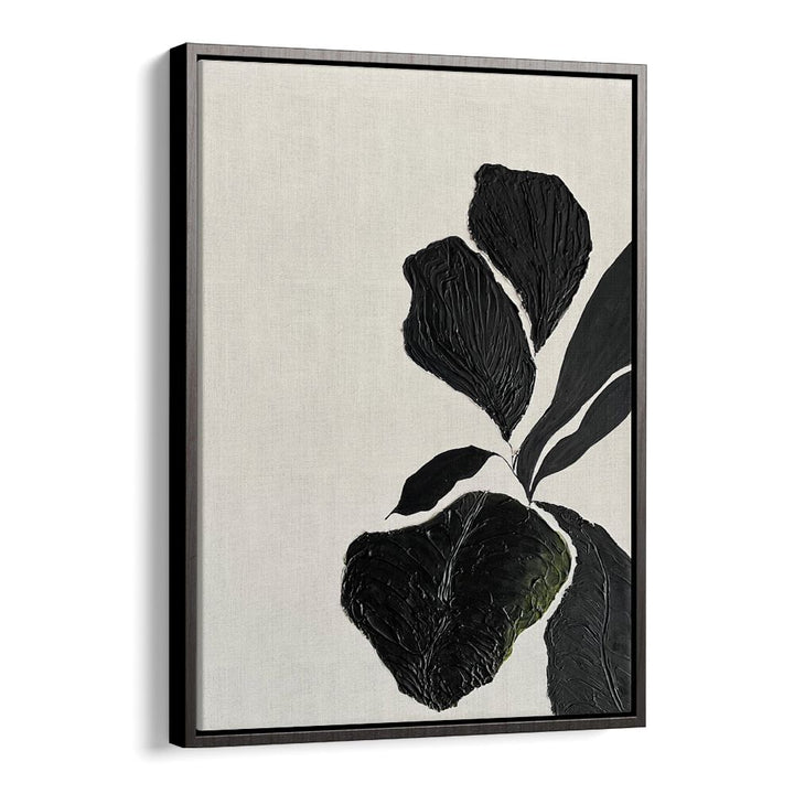 Elegant black leaf artwork from THE MUTUAL FEELING - I, FLORAL FLOWER PAINTINGS adds charm to any space.