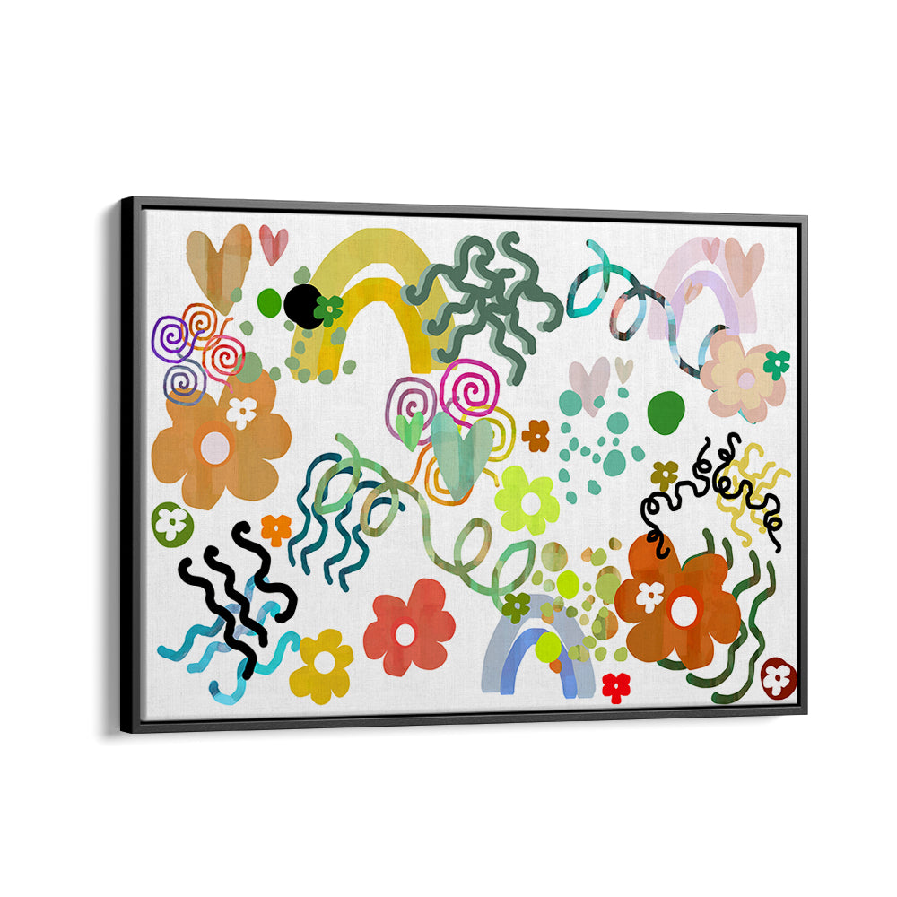 Vibrant FLOWERS LOVE RAINBOWS, FLORAL FLOWER PAINTINGS brighten any room with color and joy. Perfect wall decor!