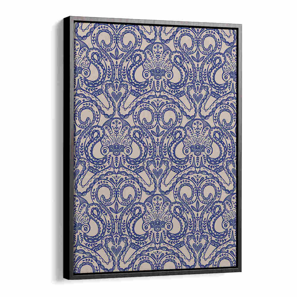 OKTOPUS DAMAST INK BLUE , PATTERN ART PRINTS