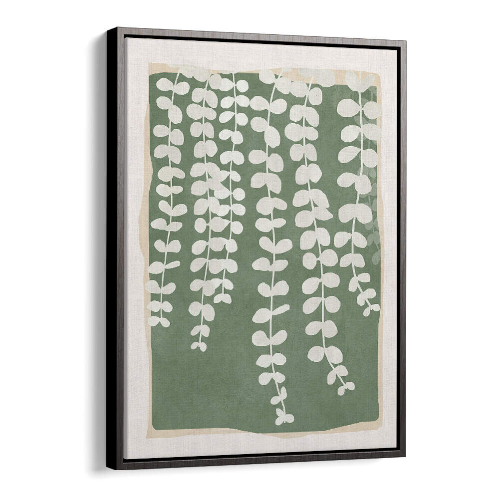 MINIMAL ABSTRACT LEAVES II , FLORAL FLOWER PAINTINGS