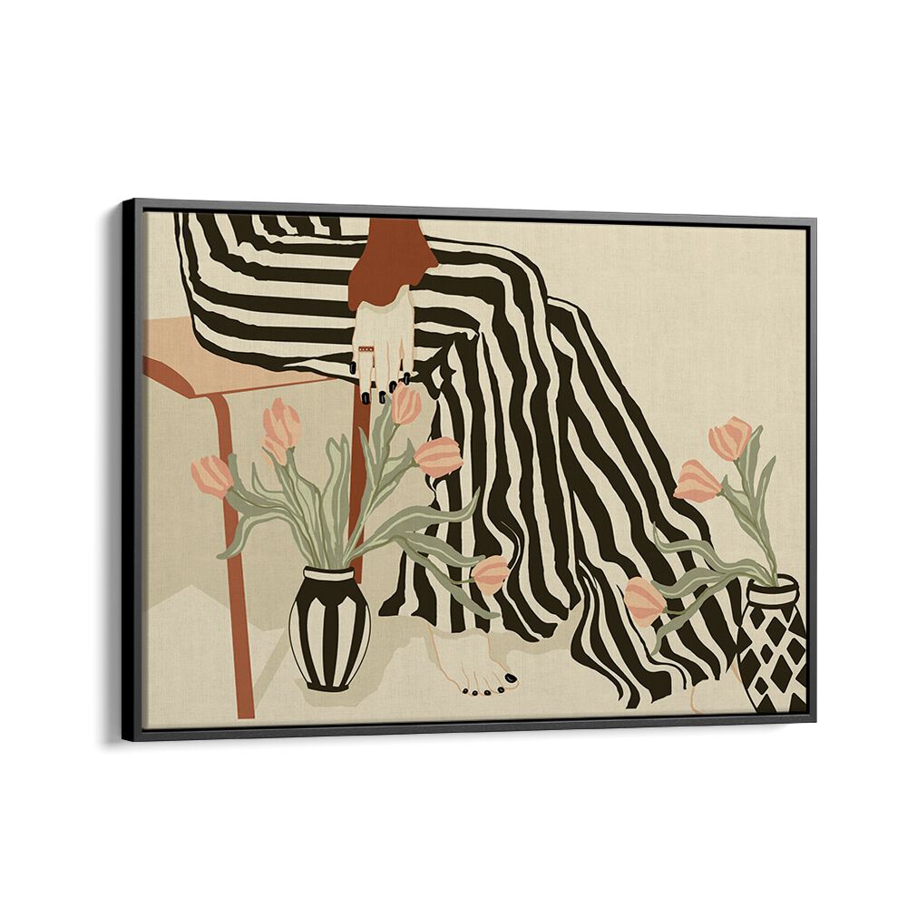 Elegant "TULIPS BY MY FEET, BOHO ART PAINTINGS" showcasing floral beauty and artistry in home decor. Perfect for any space.