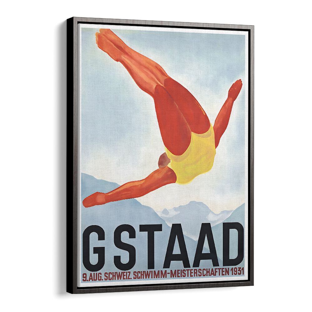 GSTAAD I, VINTAGE TRAVEL POSTERS capture the charm of Gstaad with vibrant art perfect for any decor.