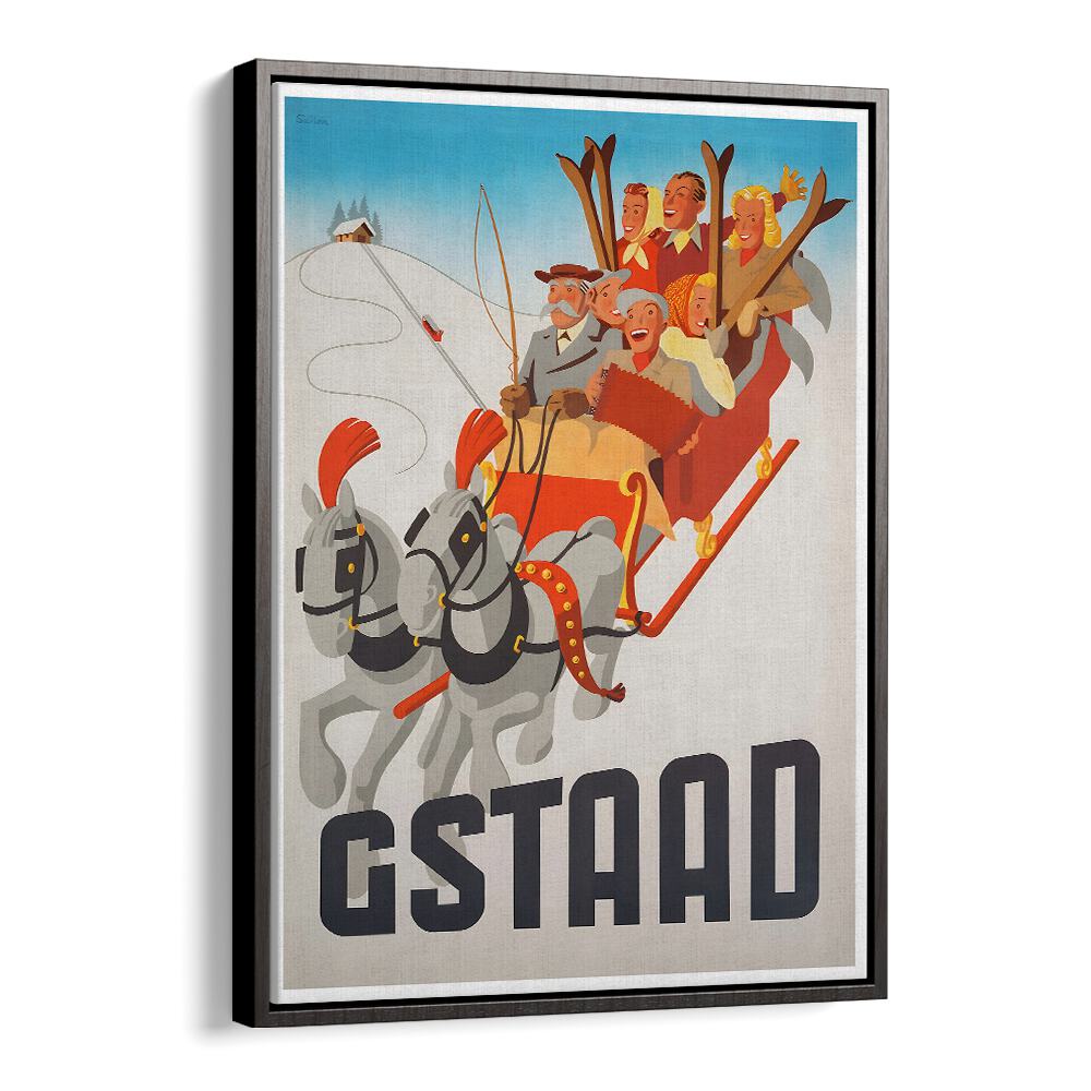 GSTAAD, VINTAGE TRAVEL POSTERS showcase vintage charm and the allure of the Swiss Alps, perfect for your home decor.