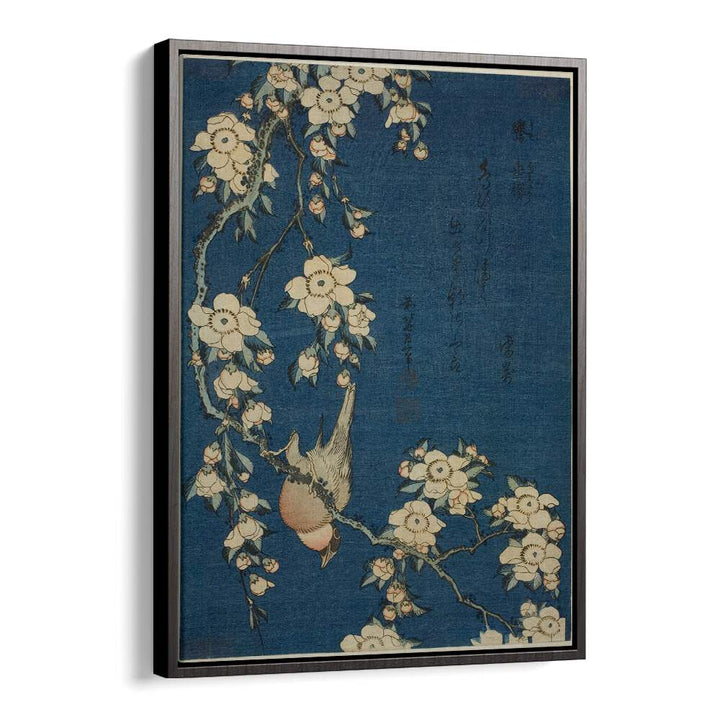 BULLFINCH AND WEEPING CHERRY BLOSSOMS , VINTAGE PAINTINGS