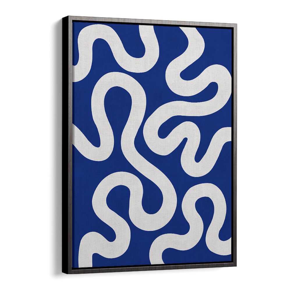 Stylish UNDULATING CURVES III, ABSTRACT PAINTINGS in blue and white, perfect for modern decor and elegance.