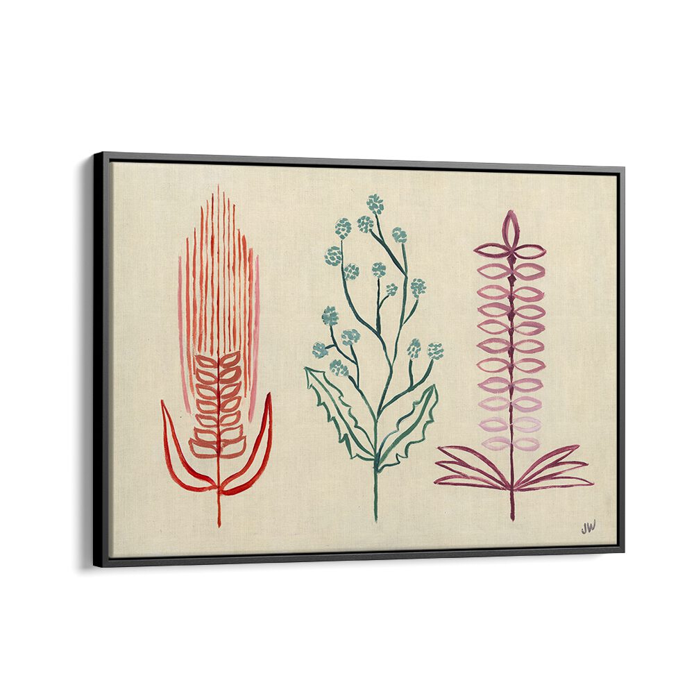 FALL SHAPES I, FLORAL FLOWER PAINTINGS feature vibrant abstract floral designs, perfect for enhancing any space.