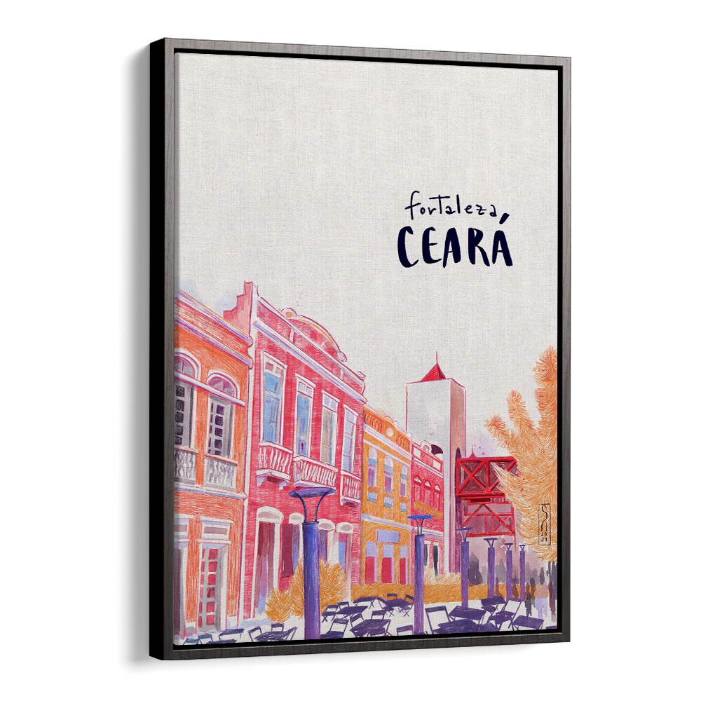 Colorful Fortaleza travel poster showcasing vibrant architecture, embodying the spirit of FORTALEZA, TRAVEL POSTERS.