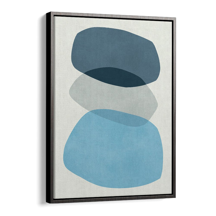 Stylish ROCK OVERLAY, ABSTRACT PAINTINGS featuring soothing blue shapes, perfect for enhancing modern decor.