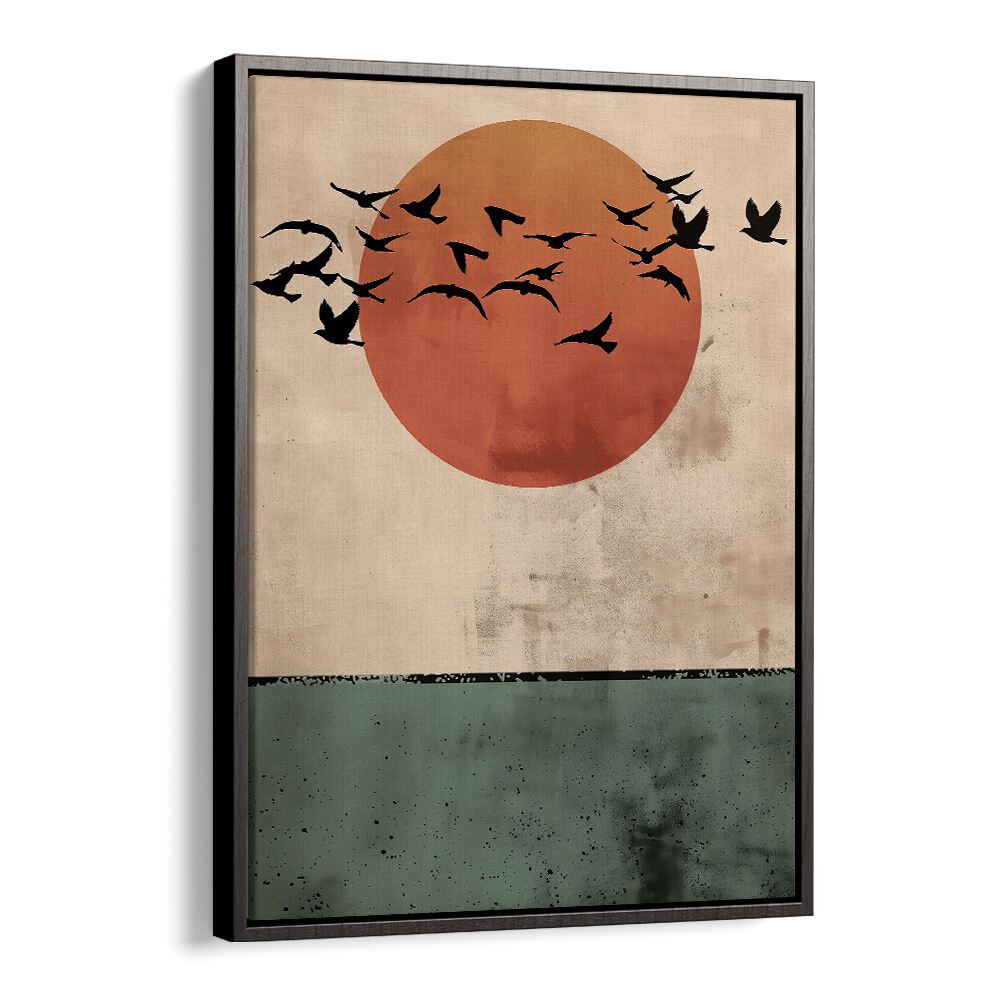 Stunning BIRDS FLYING IN THE SUNSET, LANDSCAPE PAINTINGS by Andreas Magnusson, perfect for nature lovers' decor.