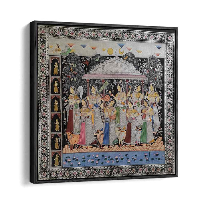 Exquisite KRISHNA GOPIKA, INDIAN ART PAINTINGS showcasing vibrant cultural heritage and the essence of Lord Krishna.