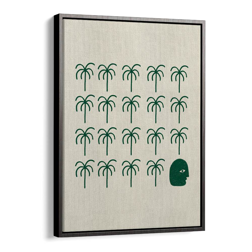 Stylish ROOTS, BOHO ART PAINTINGS featuring palm trees and a unique face design, perfect for modern home decor.
