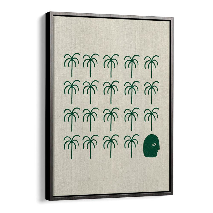 Stylish ROOTS, BOHO ART PAINTINGS featuring palm trees and a unique face design, perfect for modern home decor.