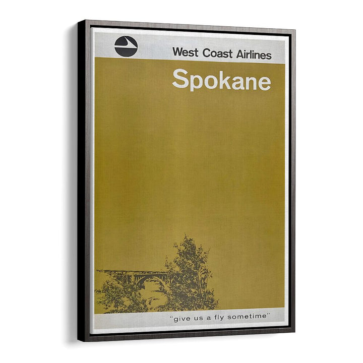 West Coast Airlines vintage travel posters showcasing Spokane's charm and nostalgia for aviation enthusiasts.