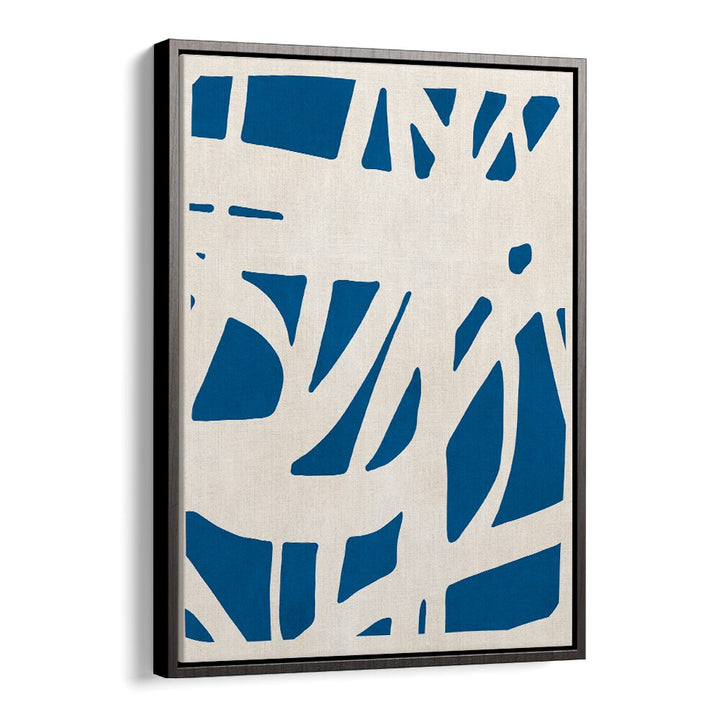 Bold blue shapes contrast with a neutral background in EXPRESSIVE LINES VII, ABSTRACT PAINTINGS, a stunning decor piece.
