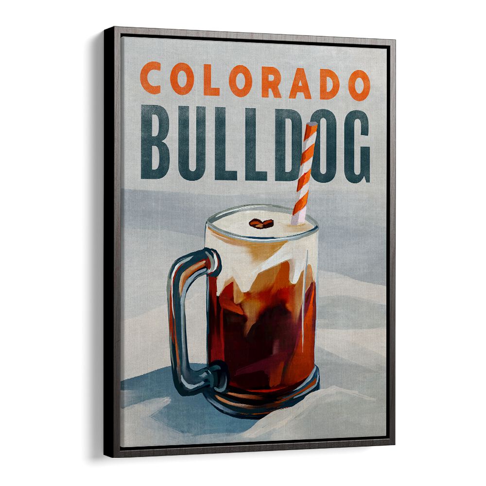 Captivating Colorado Bulldog, Bar art print showcasing vibrant cafe culture in a charming design for home decor.