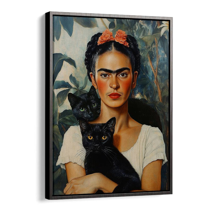 Whimsical FRIDA AND CATS, ALTERED ART PRINTS by Dikhotomy showcase art's charm and feline elegance in a captivating display.