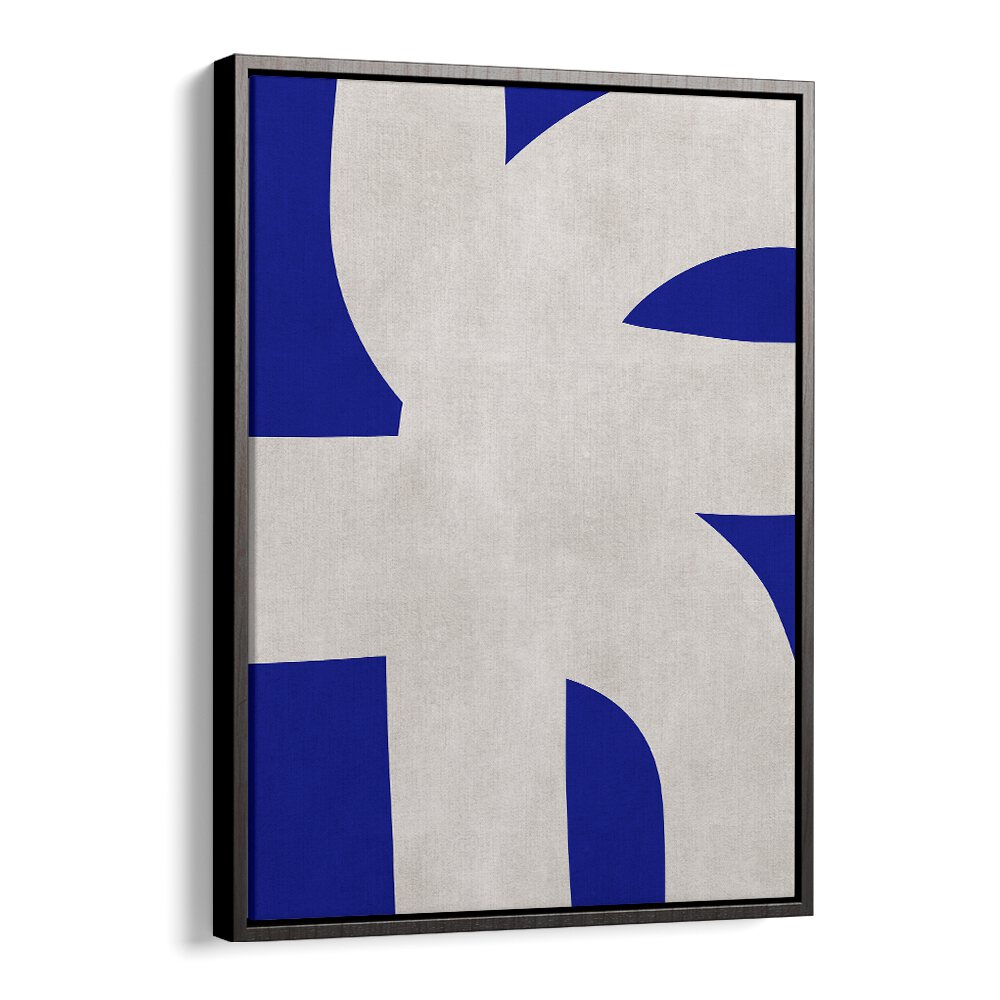 Elegant UNDULATING CURVES VII, ABSTRACT PAINTINGS featuring bold blue and neutral tones, perfect for modern decor.