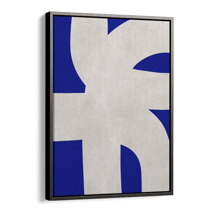 Elegant UNDULATING CURVES VII, ABSTRACT PAINTINGS featuring bold blue and neutral tones, perfect for modern decor.