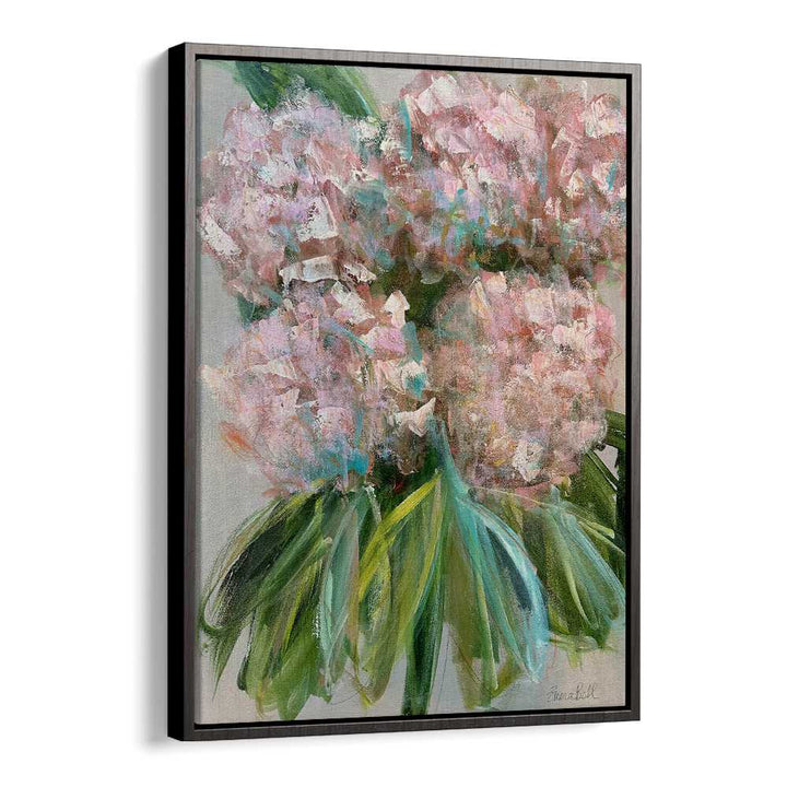 Vibrant PINK HYDRANGEAS WITH LEAVES, FLORAL FLOWER PAINTINGS add elegance to any space, enhancing your home décor.
