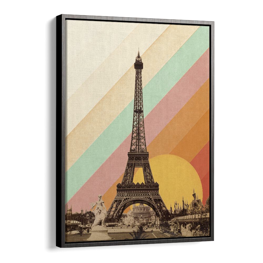 Eiffel Tower Rainbow travel poster by Florent Bodart, showcasing the iconic landmark in vibrant colors.