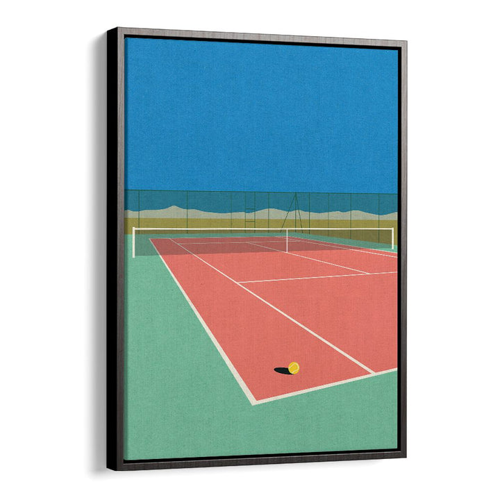 TENNIS COURT IN THE DESERT, SPORTS POSTERS showcase a vibrant court against a stunning desert landscape.