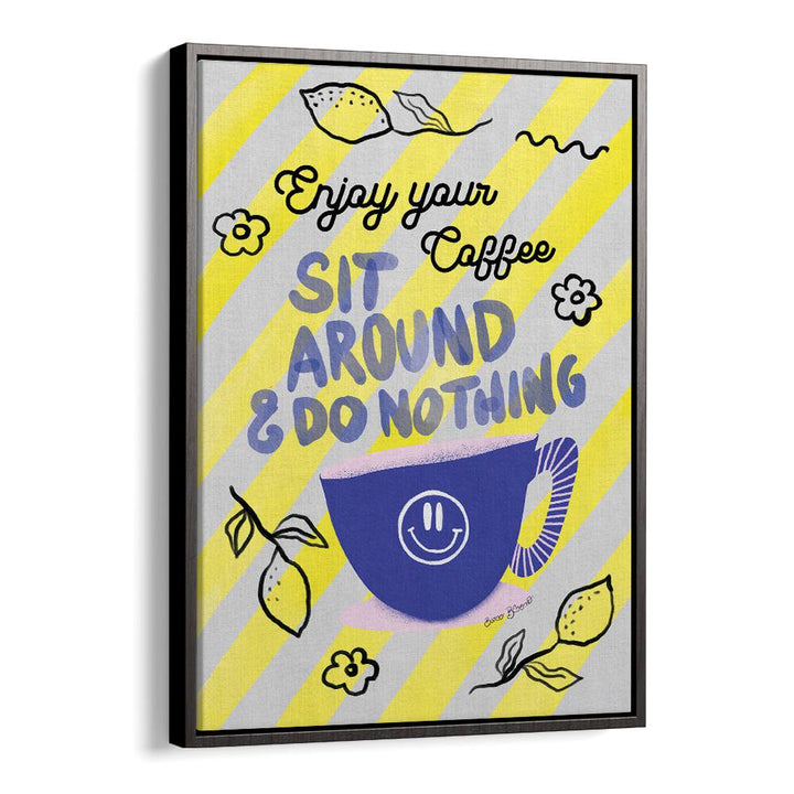 Bright and cheerful ENJOY COFFEE, QUOTES AND TYPOGRAPHY POSTERS, perfect for coffee lovers and inspiring spaces.