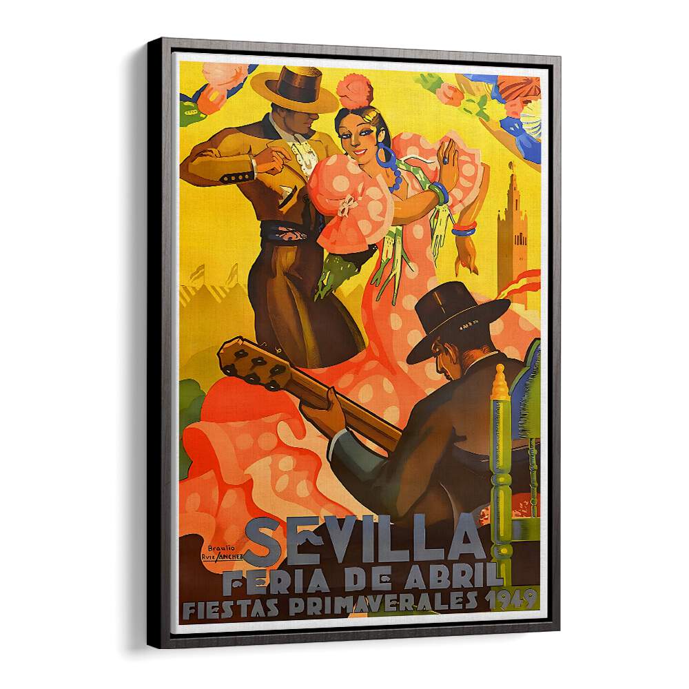 Colorful SEVILLA I, VINTAGE TRAVEL POSTERS showcasing traditional dance and art, perfect for home decor enthusiasts.
