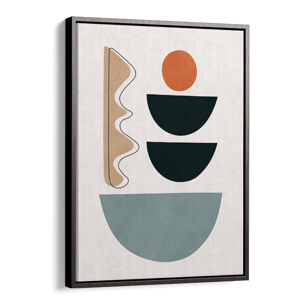 Stylish SEMICIRCLES V, BOHO ART PAINTINGS featuring geometric shapes and earthy tones, perfect for modern decor.
