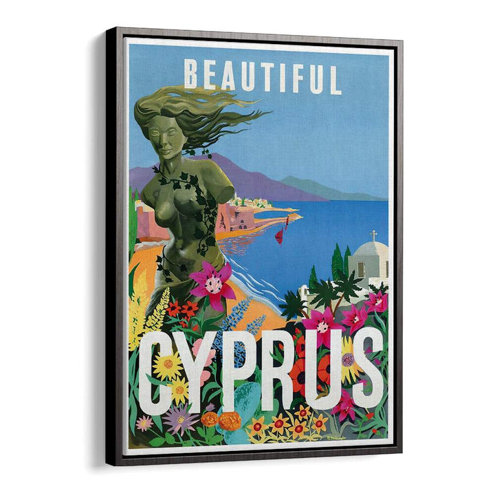Vintage travel poster showcasing the enchanting beauty of Cyprus, perfect for décor enthusiasts. CYPRUS, VINTAGE TRAVEL POSTERS.