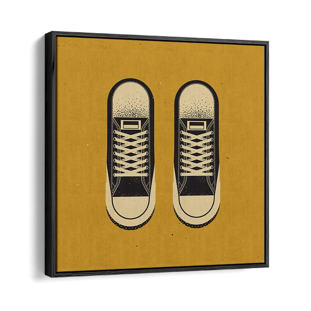 Stylish illustration of THE BLACK CHUCKS, FASHION POSTERS featuring classic sneakers on a vibrant background.