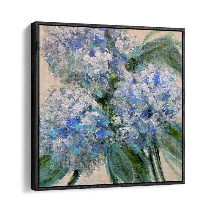 Stunning AZURE BLOOM, FLORAL FLOWER PAINTINGS feature vibrant blue and white abstract florals, perfect for any modern space.