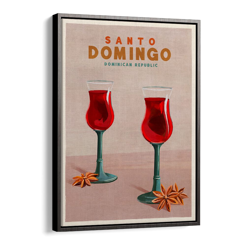 SANTO DOMINGO COCKTAIL, BAR art featuring vibrant red cocktails, perfect for enhancing your bar's ambiance.