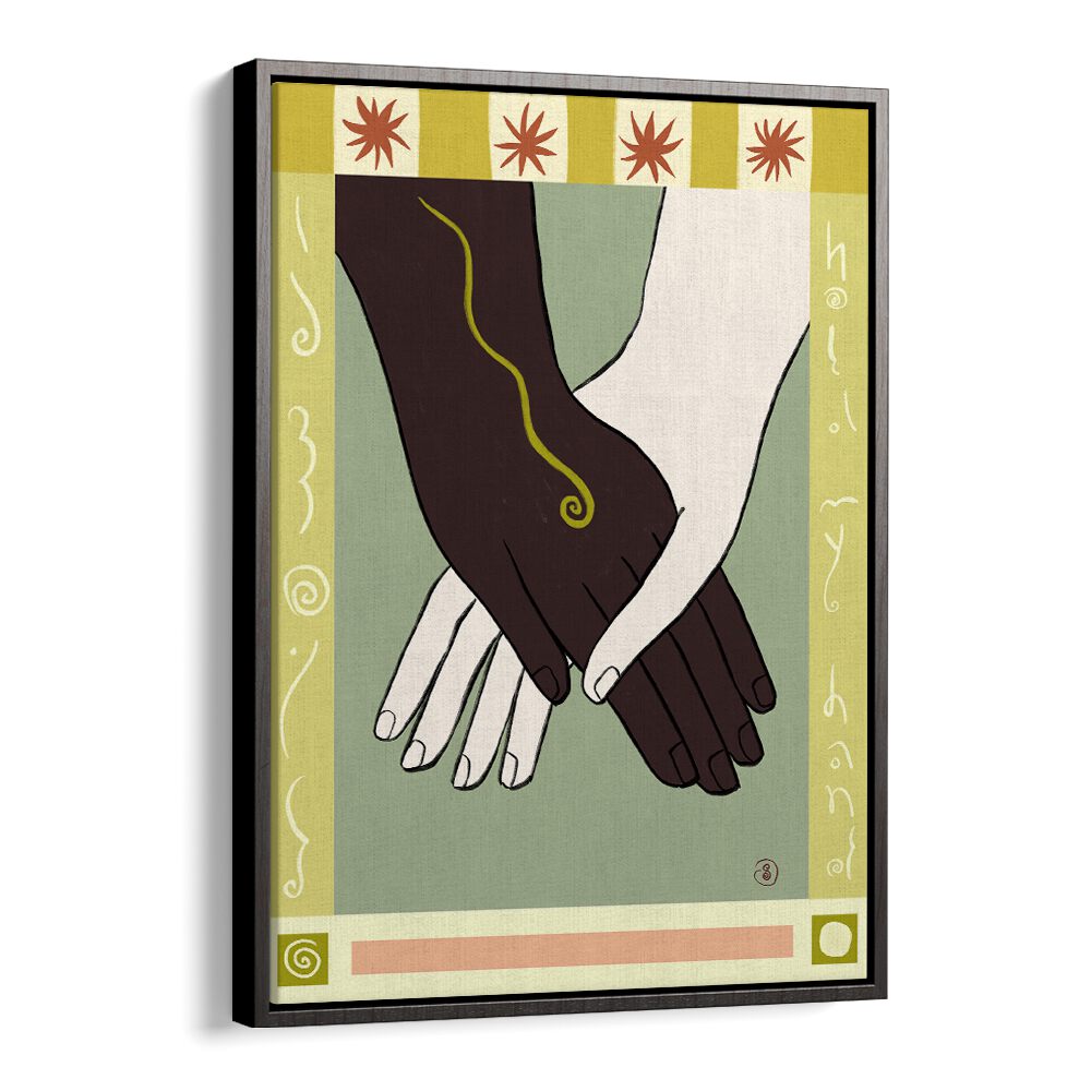 HOLDING HANDS II, VIBRANT art print showcasing unity and love, perfect for brightening any living space.