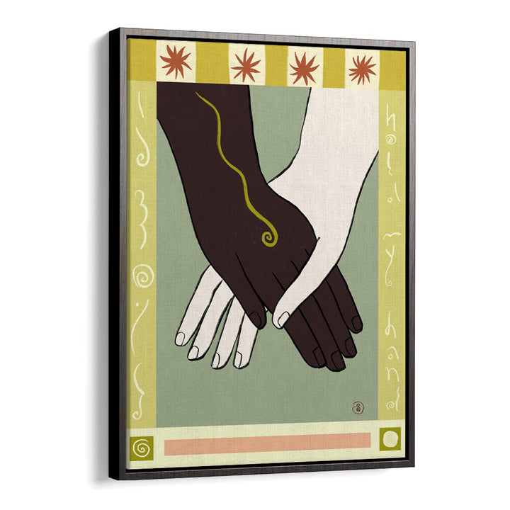 HOLDING HANDS II, VIBRANT art print showcasing unity and love, perfect for brightening any living space.