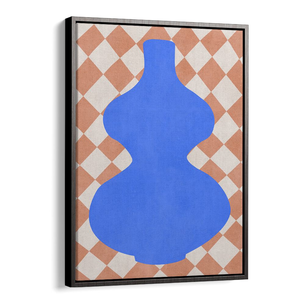 Bold blue vase design with geometric patterns in TRIBAL SHAPES VI, GEOMETRIC ART PRINTS for stylish decor.