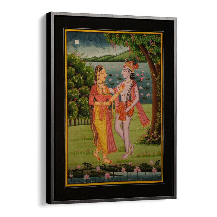 Enchanting RADHA KRISHNA II, INDIAN ART PAINTINGS, showcasing the divine love of Radha and Krishna in vibrant colors.
