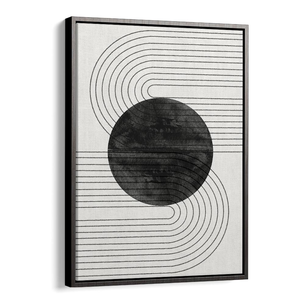 Deep Black Balance VI, Boho Art Paintings from The Miuus Studio, features a striking abstract design in black and white.