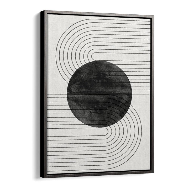 Deep Black Balance VI, Boho Art Paintings from The Miuus Studio, features a striking abstract design in black and white.