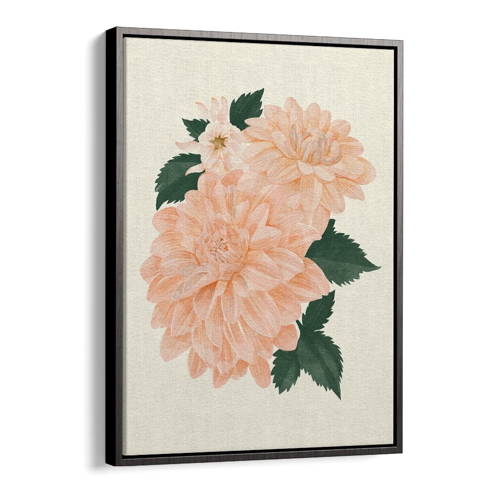 AQUAA CREAL CANVAS CHIFFON, FLORAL FLOWER PAINTINGS showcase elegant peach flowers on a textured background.