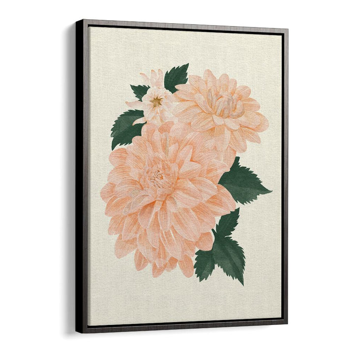 AQUAA CREAL CANVAS CHIFFON, FLORAL FLOWER PAINTINGS showcase elegant peach flowers on a textured background.