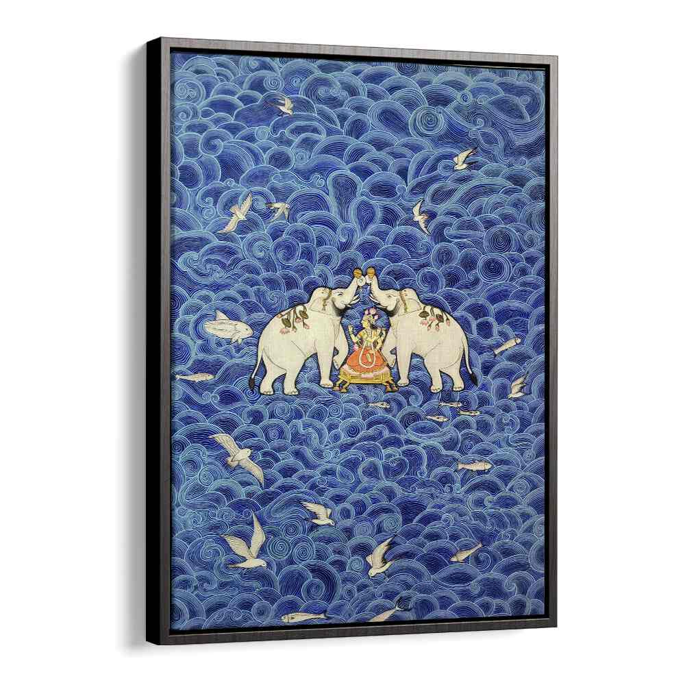 Elegant SHRI LAXMI, INDIAN ART PAINTINGS featuring elephants, perfect for enhancing your home decor with cultural richness.