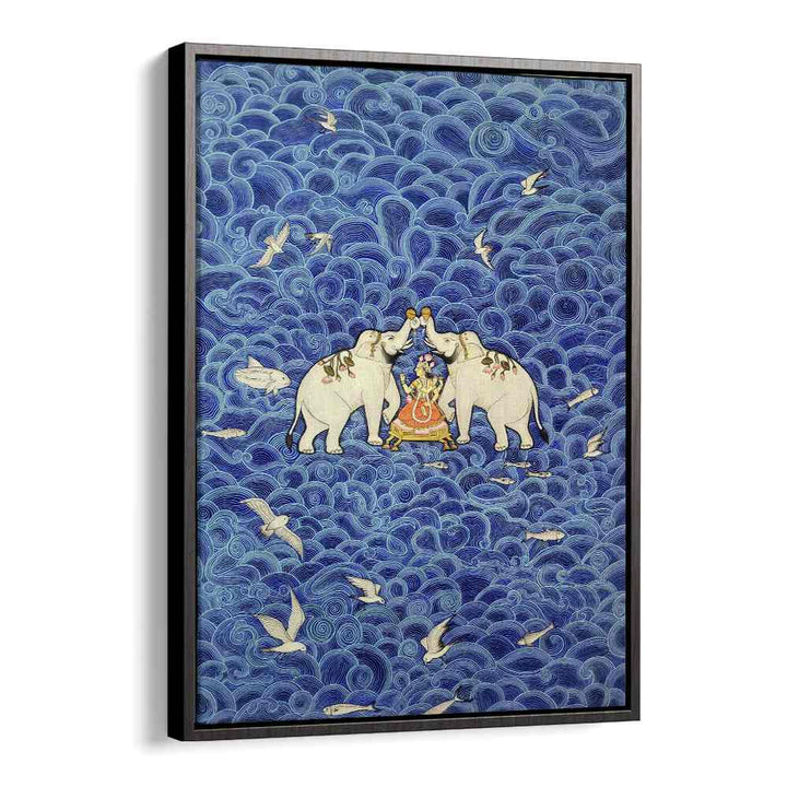 Elegant SHRI LAXMI, INDIAN ART PAINTINGS featuring elephants, perfect for enhancing your home decor with cultural richness.